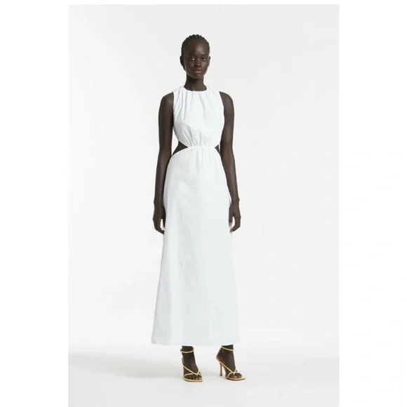 NEW SIR. Anja Cut Out Midi Dress in Chalk White Size 2 Medium Cut Out Maxi Dress - Picture 5 of 12